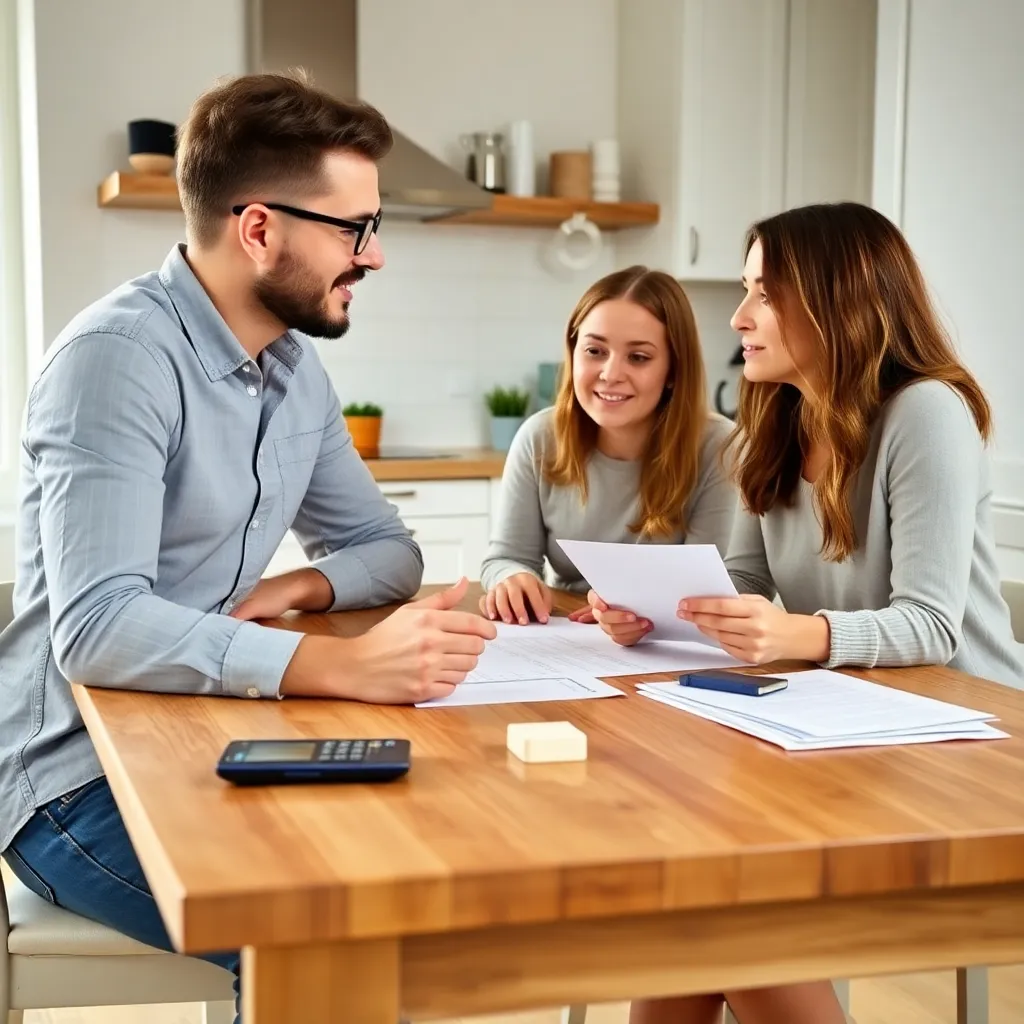 Nederlandse familie bespreekt hun financiële planning aan tafel