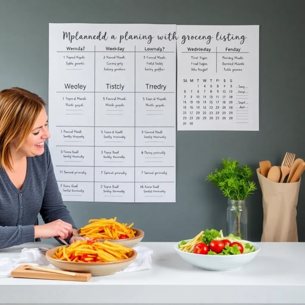 Weekplanning voor boodschappen met maaltijdschema